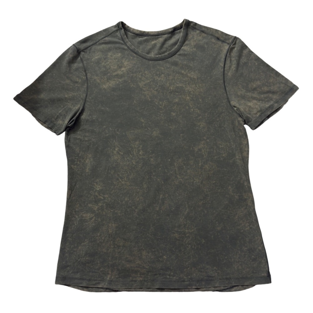 Lululemon Mens Metal Vent Short Sleeve T-Shirt Washed Marble Olive Green L mm18